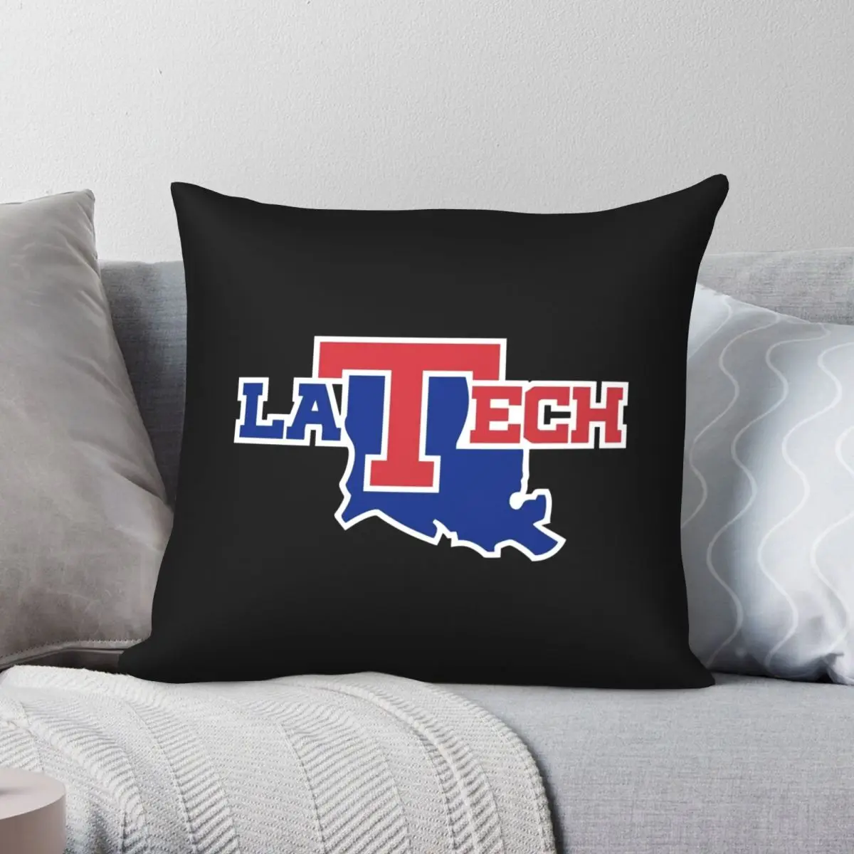 Detailed La Tech Logo Essential Square Pillowcase Polyester Linen Velvet Creative Zip Decor Pillow Case Home Cushion Cover