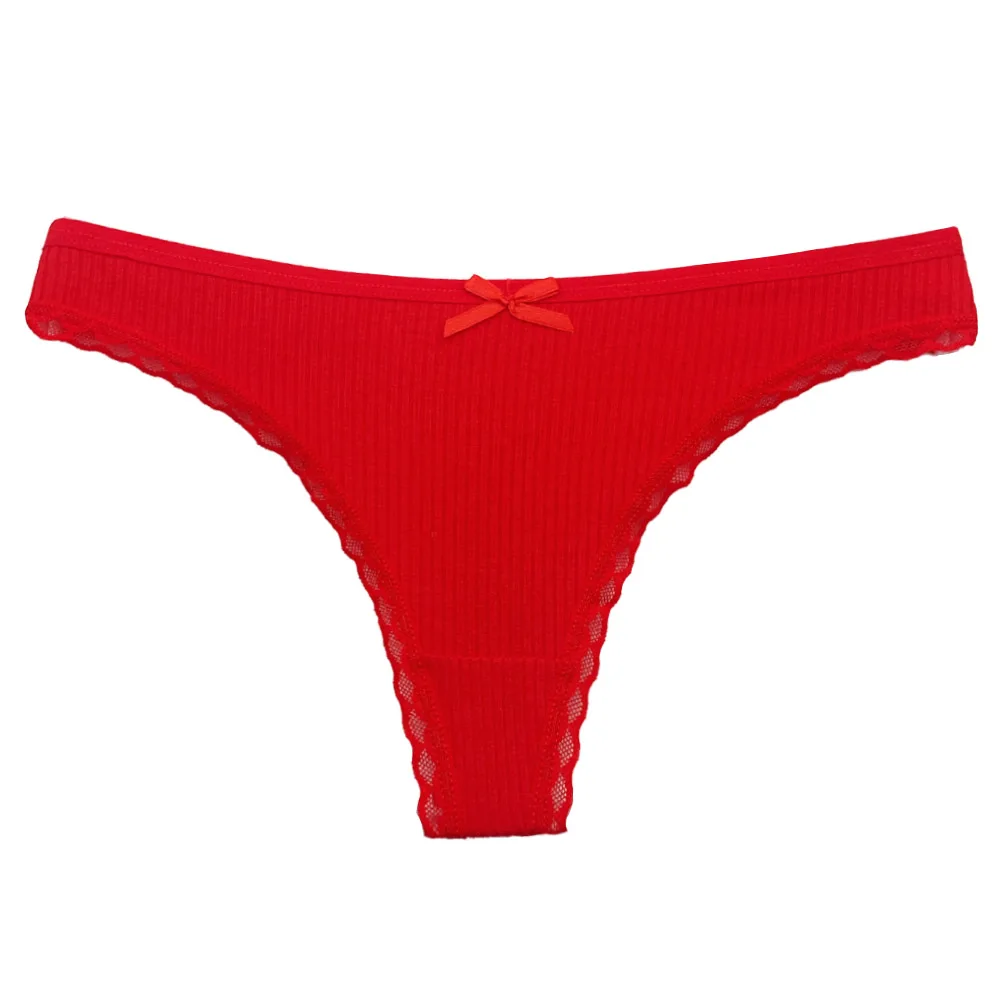 5 PCS/Set Cotton Women's Thongs Panties Sports Breathable Underwear Sexy Lingerie Female Girls G-String