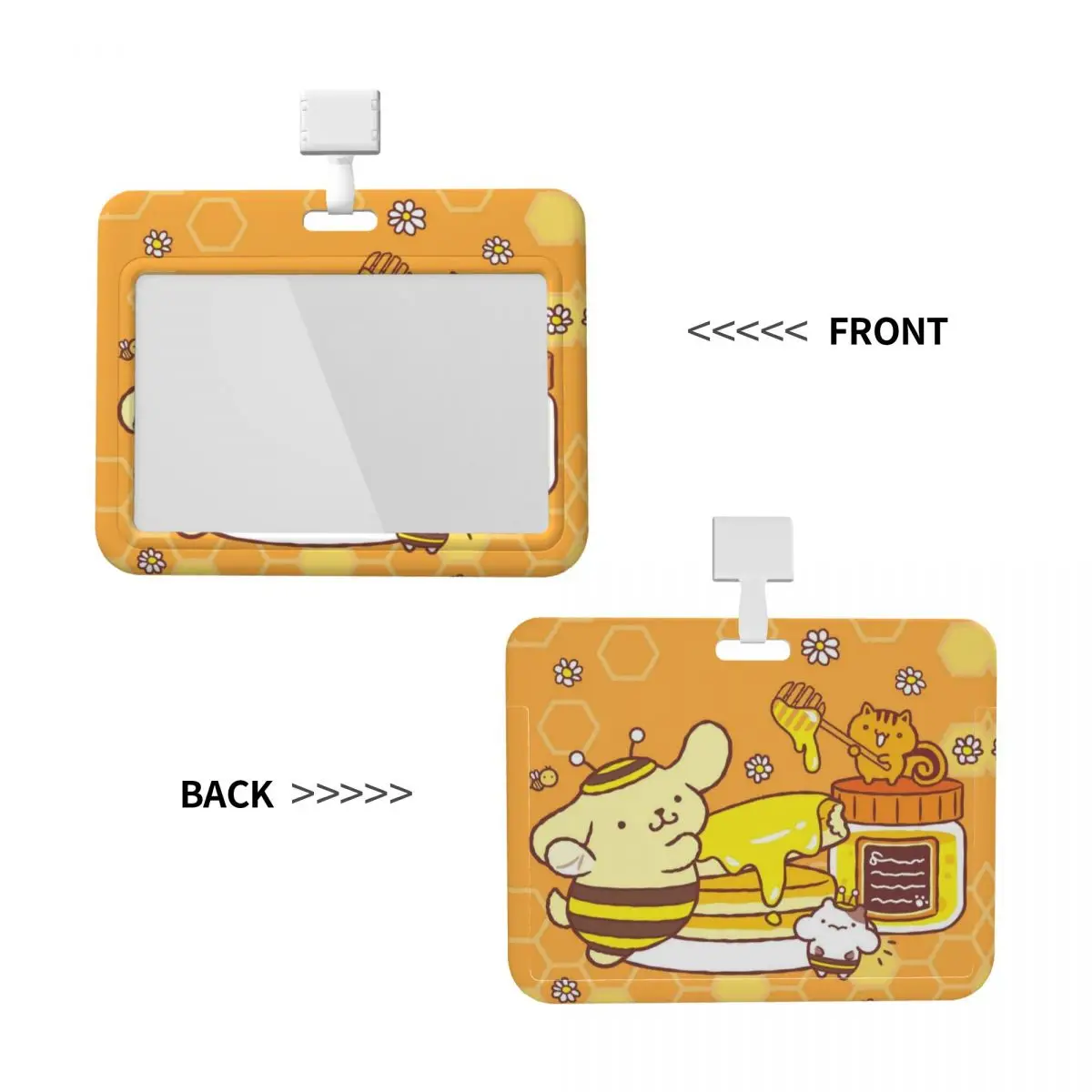 

Custom Cartoon Anime Pom Pom Purin Card Badge Holder For Office Card Holder Unisex Neck Lanyard