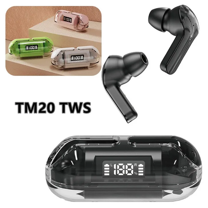 Bluetooth 5.3 Wireless TWS Earphone new TM20 Smart Touch Call Headset Waterproof Noise Canceling Headphones for All Smartphones