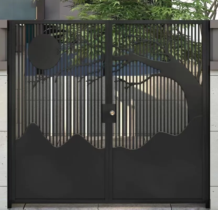 

Modern wrought iron courtyard door custom outdoor country household fence courtyard door simple villa double door