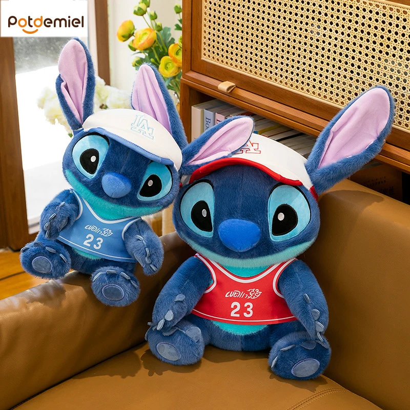 

30CM Plush Doll Stitch Doll Cute Blue Rabbit Fur Hat Stitch Plush Stuffed Toy Anime Soft Stuffed Kawaii Children's Birthday Gift