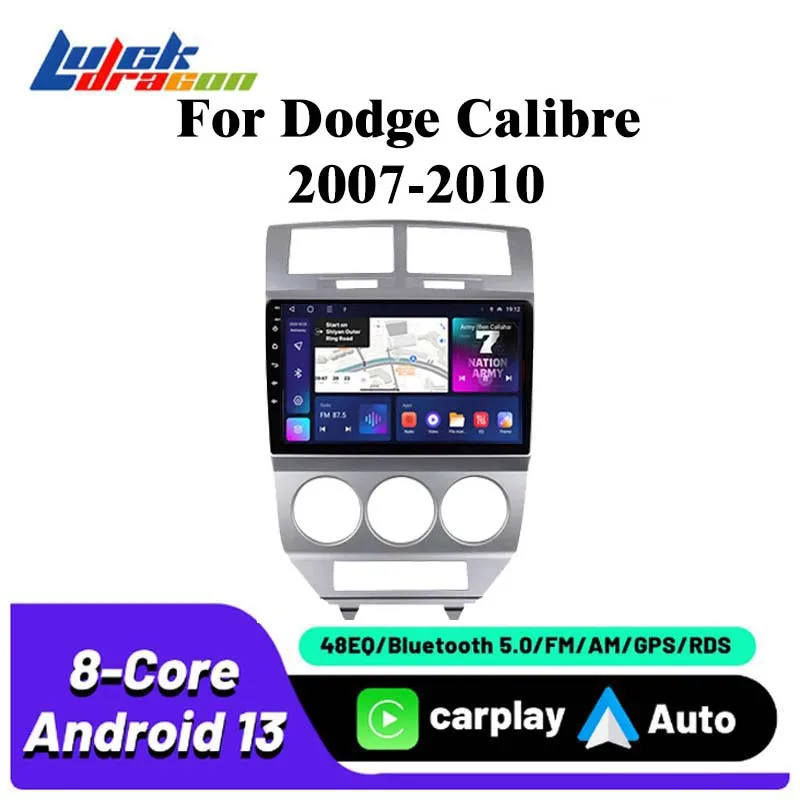 

2Din Android Carplay Мультимедийное авторадио для Dodge Caliber 2007-2010 Android Auto Беспроводной Bluetooth Wi-Fi GPS Навигационное видео