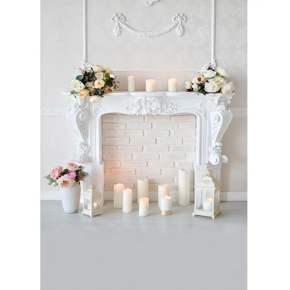 صور خلفية بيضاء لغرفة المعيشة الزهور اكليلا من الثلج عيد الميلاد الفينيل خلفية للأطفال الطفل الأسرة Photophone التصوير