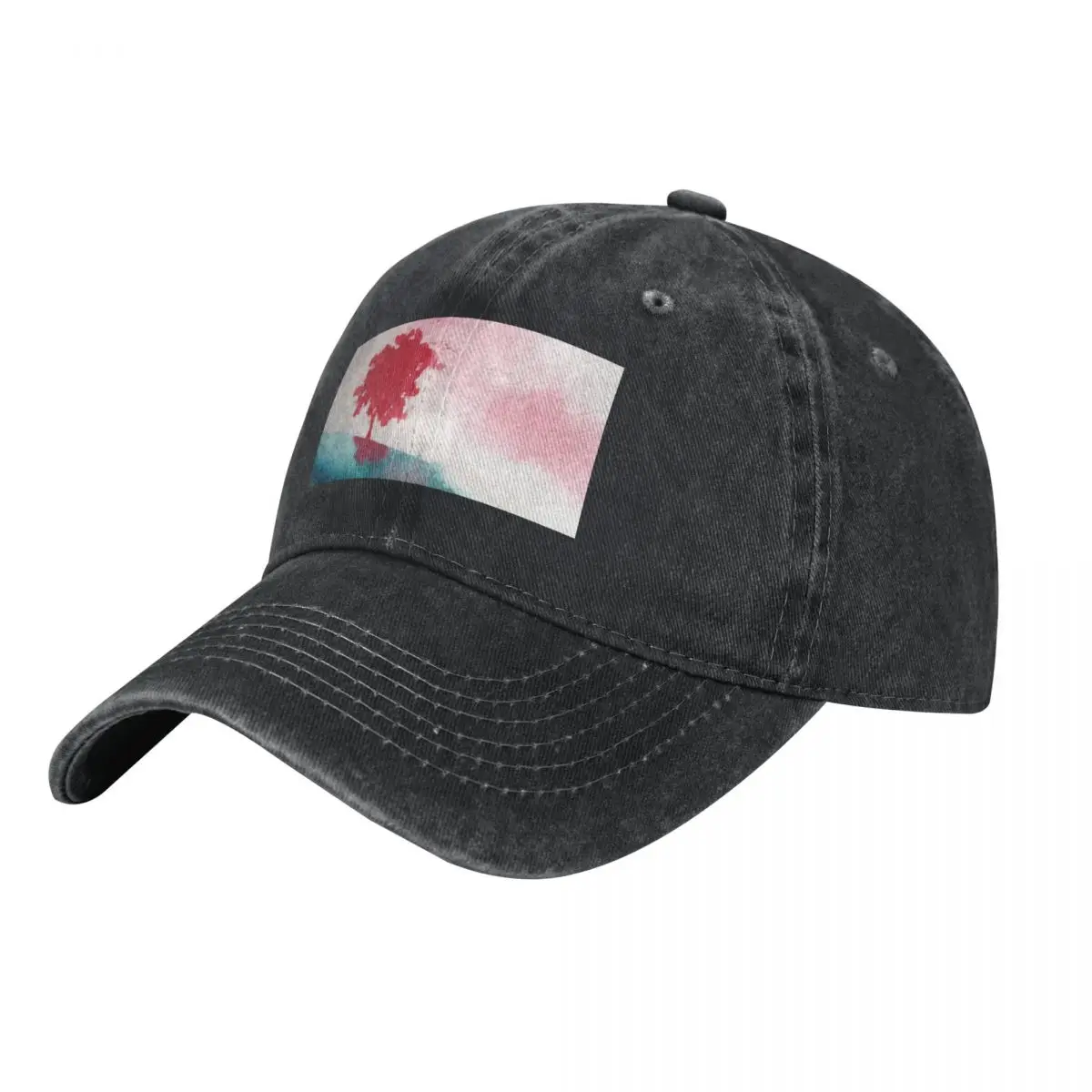 

Pink tree prairie Baseball Cap Trucker Cap Big Size Hat Male Women's