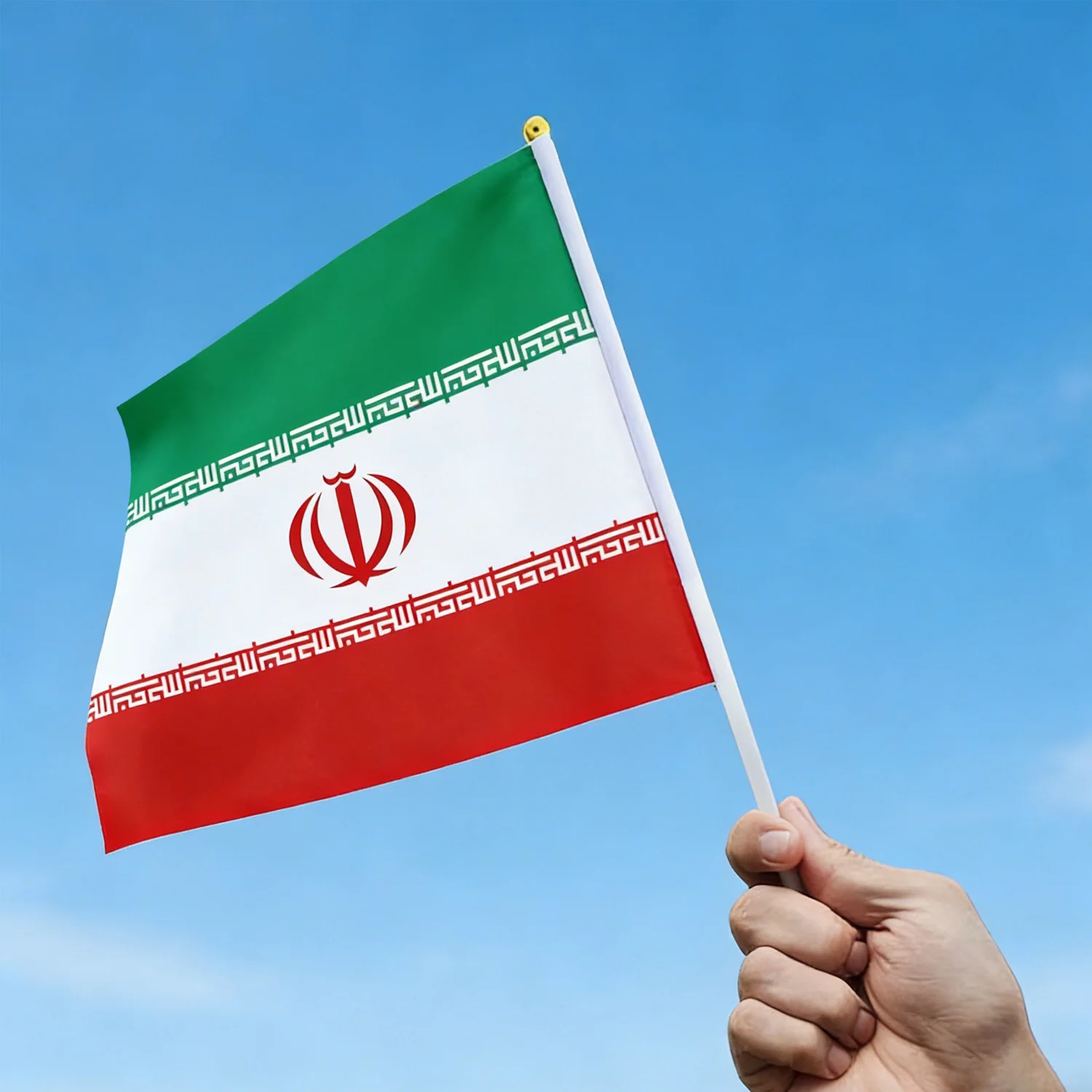

5pcs/15pcs/50pcs Iran National Hand Held Flags, Small Stick Flag with Plastic Pole, for Parades, Festival Events, National Day
