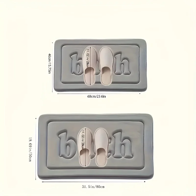 سجادة حمام ماصة للغاية، غير قابلة للانزلاق، سجادة حمام فاخرة من إسفنج الذاكرة - سجادة حمام سميكة سريعة الجفاف - ديكور منزلي مريح