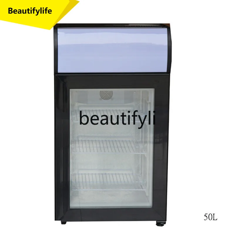 

A61 Glass Door Freezer Small Refrigerator Small Ice Cream Display Commercial Durian Cabinet Tea Cabinet
