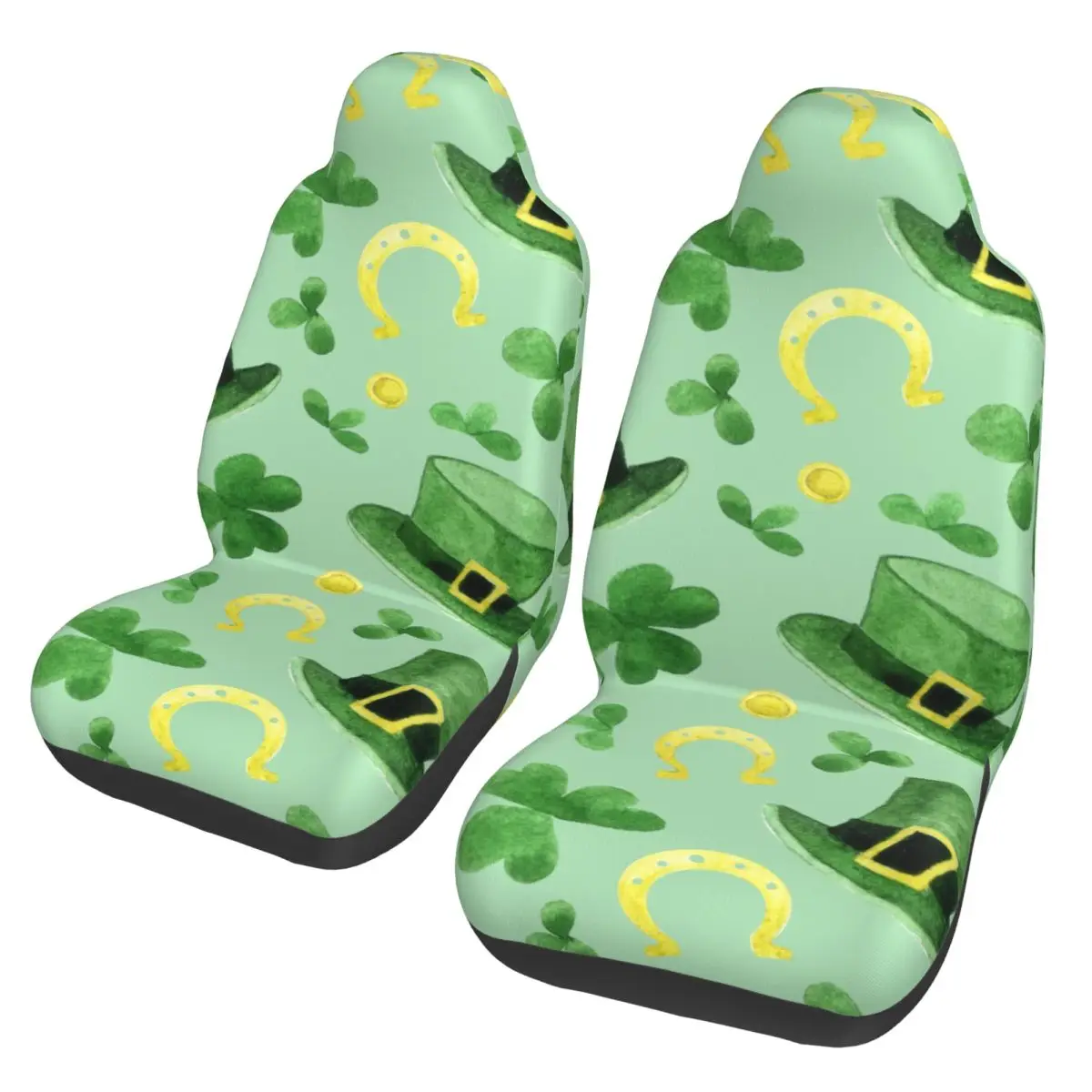 Saint Patricks Day Four Leaf Clover Universal Car Seat Cover Off-Road Travel Car Seat Covers Polyester Car Styling