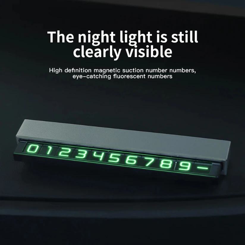 Temporary Car Parking Card Phone Number Car Phone Holder Luminous Telephone Number Plate Car-styling Accessories image 2