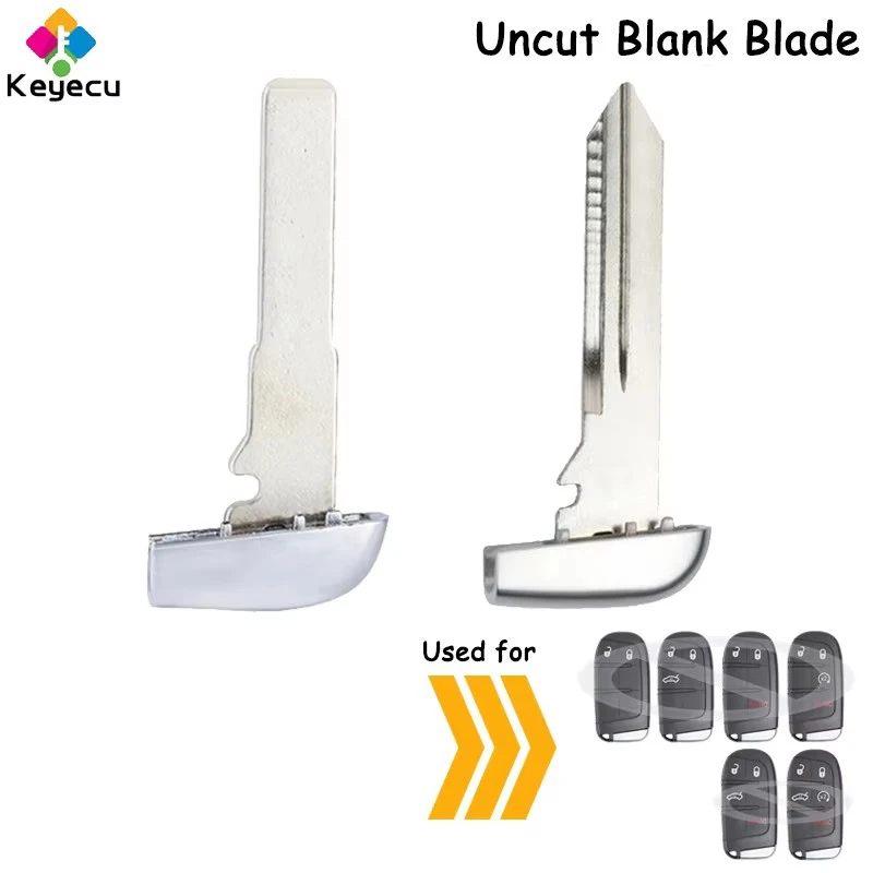 

KEYECU Smart Remote Car Key Uncut Insert Emergency Key Blade for Jeep for Chrysler for Dodge for Fiat Fob FCC ID: M3N-40821302