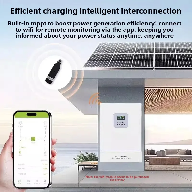 Solar Off-Grid All-in-One Inverter, 220V MPPT Charge Controller with PV Power Management