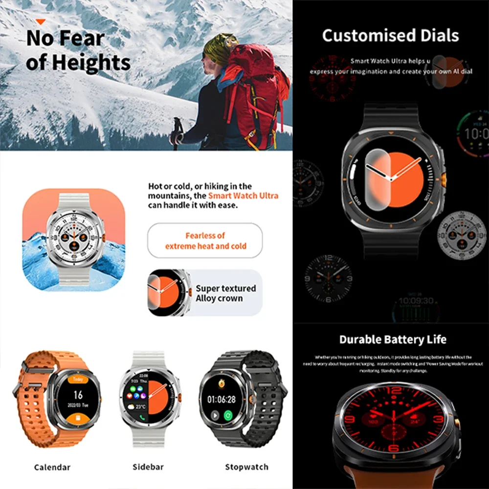 2024 Advanced Smart Watch - HD Screen, Robust Battery Life, Waterproof for Extreme Outdoor Sports, NFC & Bluetooth