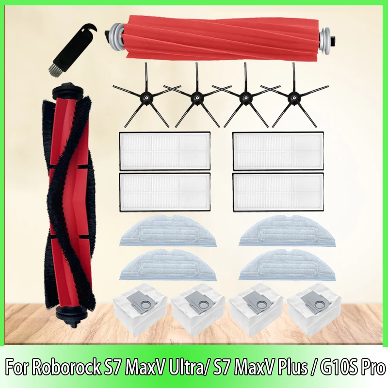 Roller Side Brush Mop Filter Dust Bag For Roborock S7 MaxV S7 MaxV Plus S7 MaxV Ultra G10S Pro Robot Vacuum Accessories