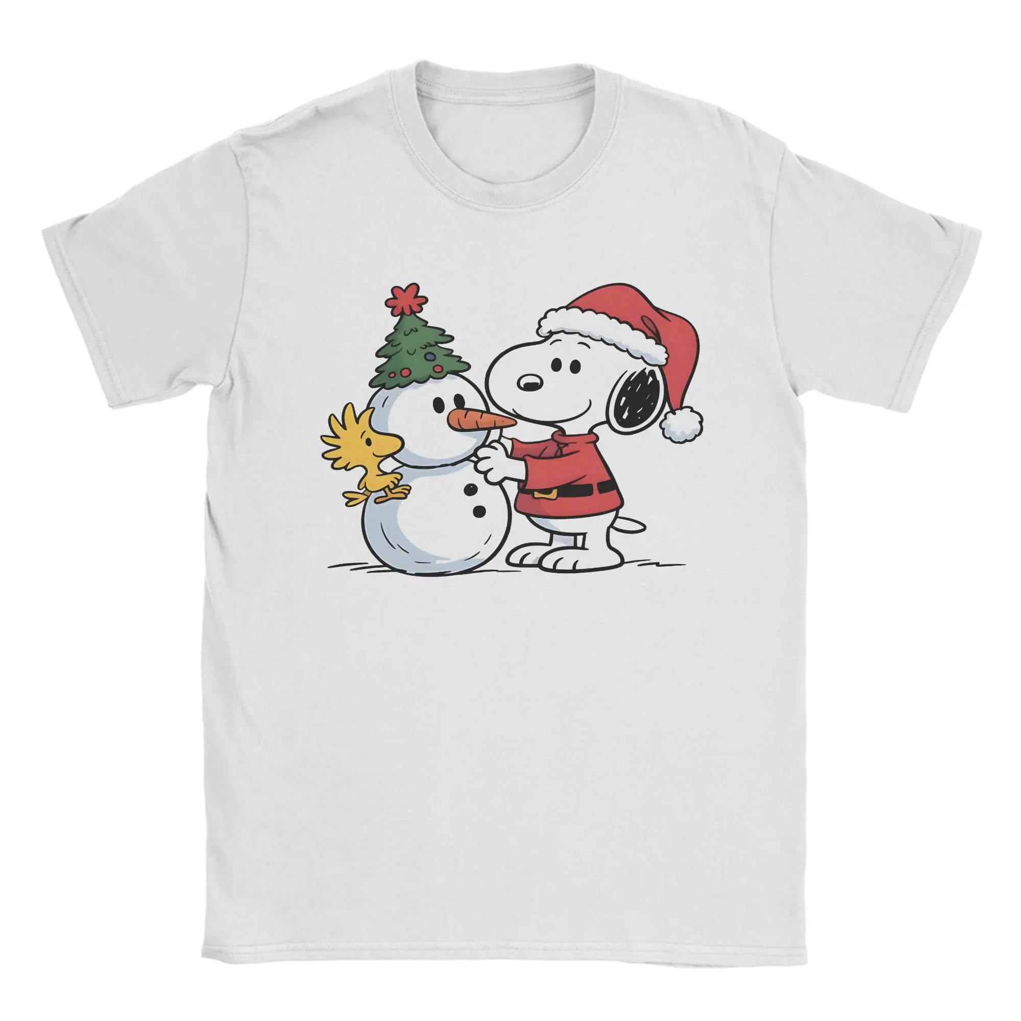 

Snoopys, Рождество 2025, снежная зима, футболки с принтом, мужские и женские футболки из чистого хлопка, одежда