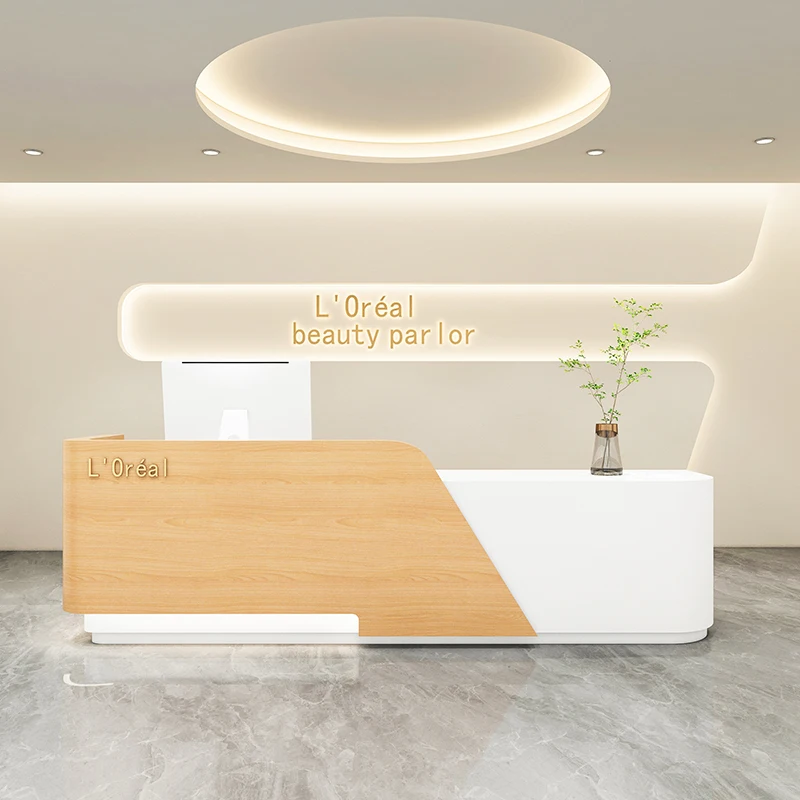 Modern Furniture Entrance Tables Reception Counter Front Desk Luxury Office Hairdressing Reseption Table Empfangstheke Long