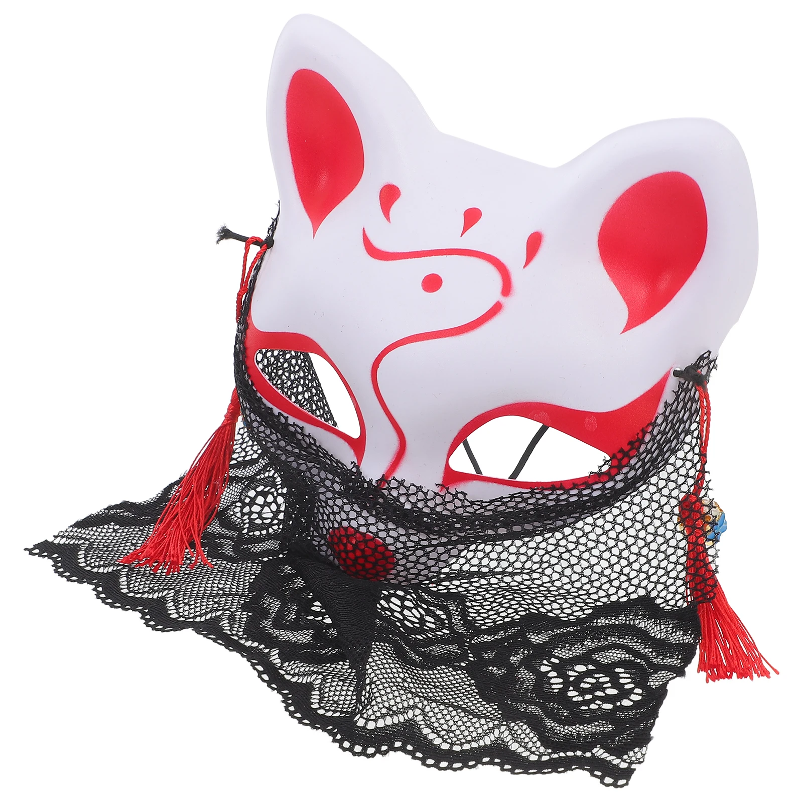 

Performance Props Half Face Fox Mask Baby White Halloween Pvc Color Costume Masks