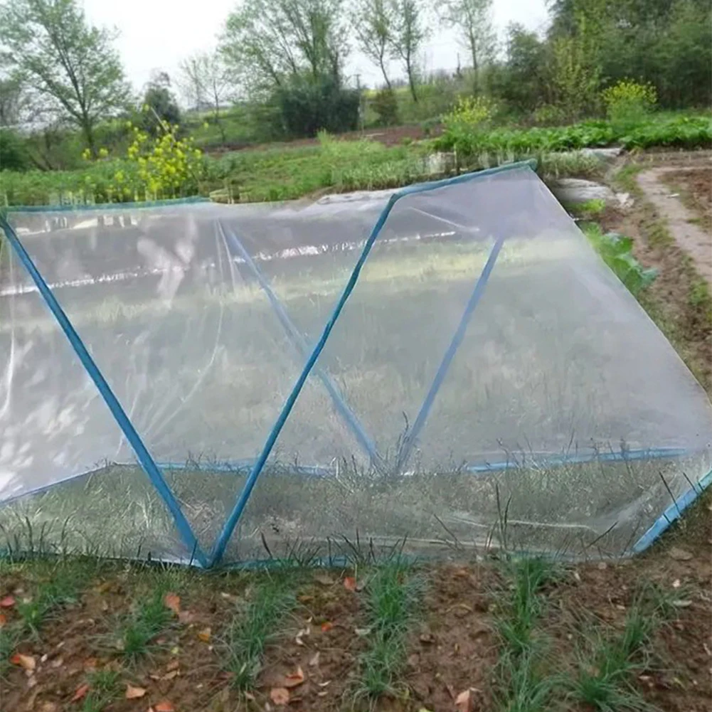 Couverture pliable de protection des plantes avec grille en PVC à bords bleus, pour la culture des l