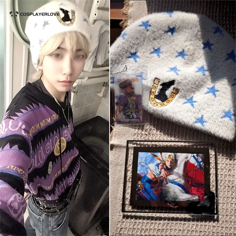 

Шапка-бини Steel Ball Run Johnny Joestar унисекс, милая, забавная, в стиле Y2K, для косплея, Хэллоуина, карнавала