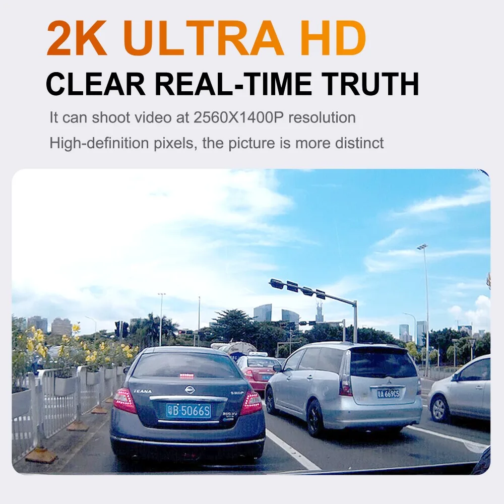 WIFI + Screenless + APP Driving Recorder 4K Ultra High Definition Dual Recording Night Vision DVR/Dash Camera Car Mirror Video