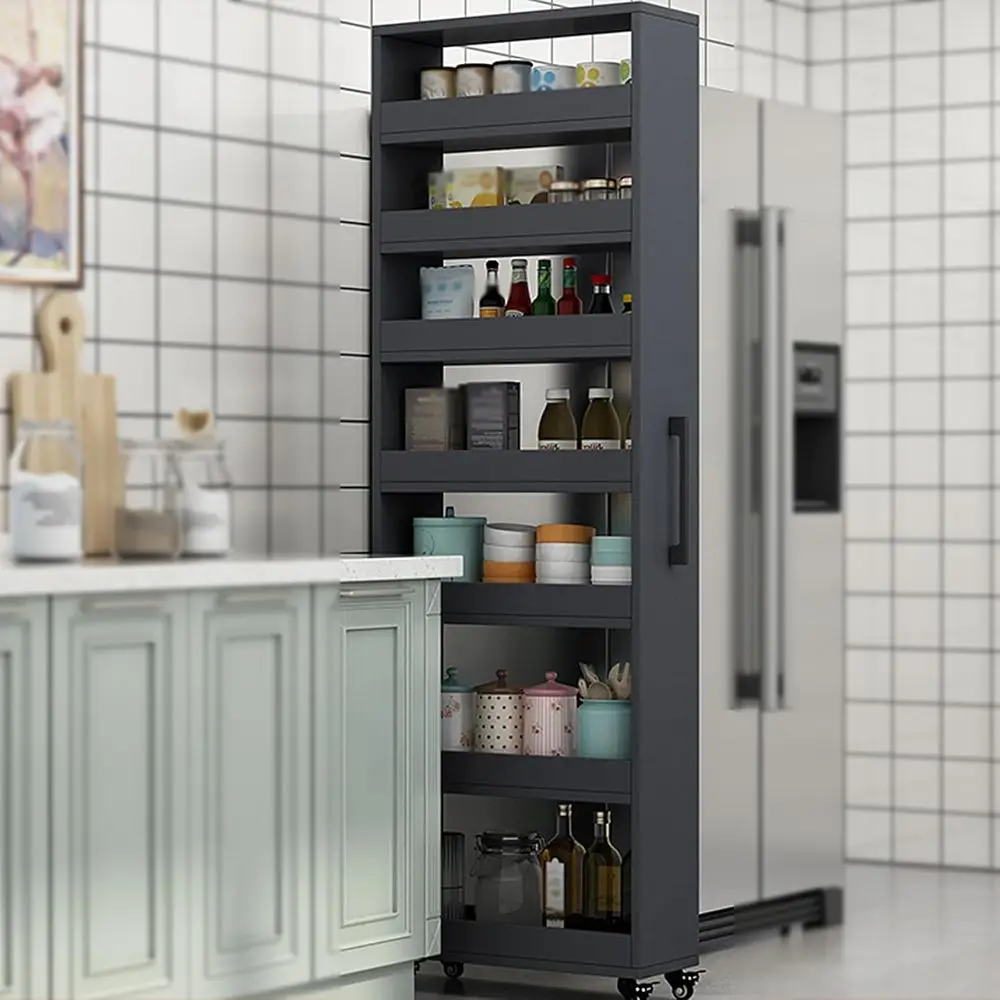 

Gray Wooden 7-Tier Storage Shelf for Kitchen Pantry, 22 L x 10 W (55x25cm)