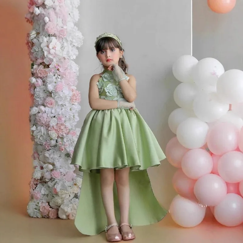 

Girls Princess Party Dress Children Puffy Tulle Birthday Pageant Gown for Piano Performance Host Flower Girl Wedding Reception