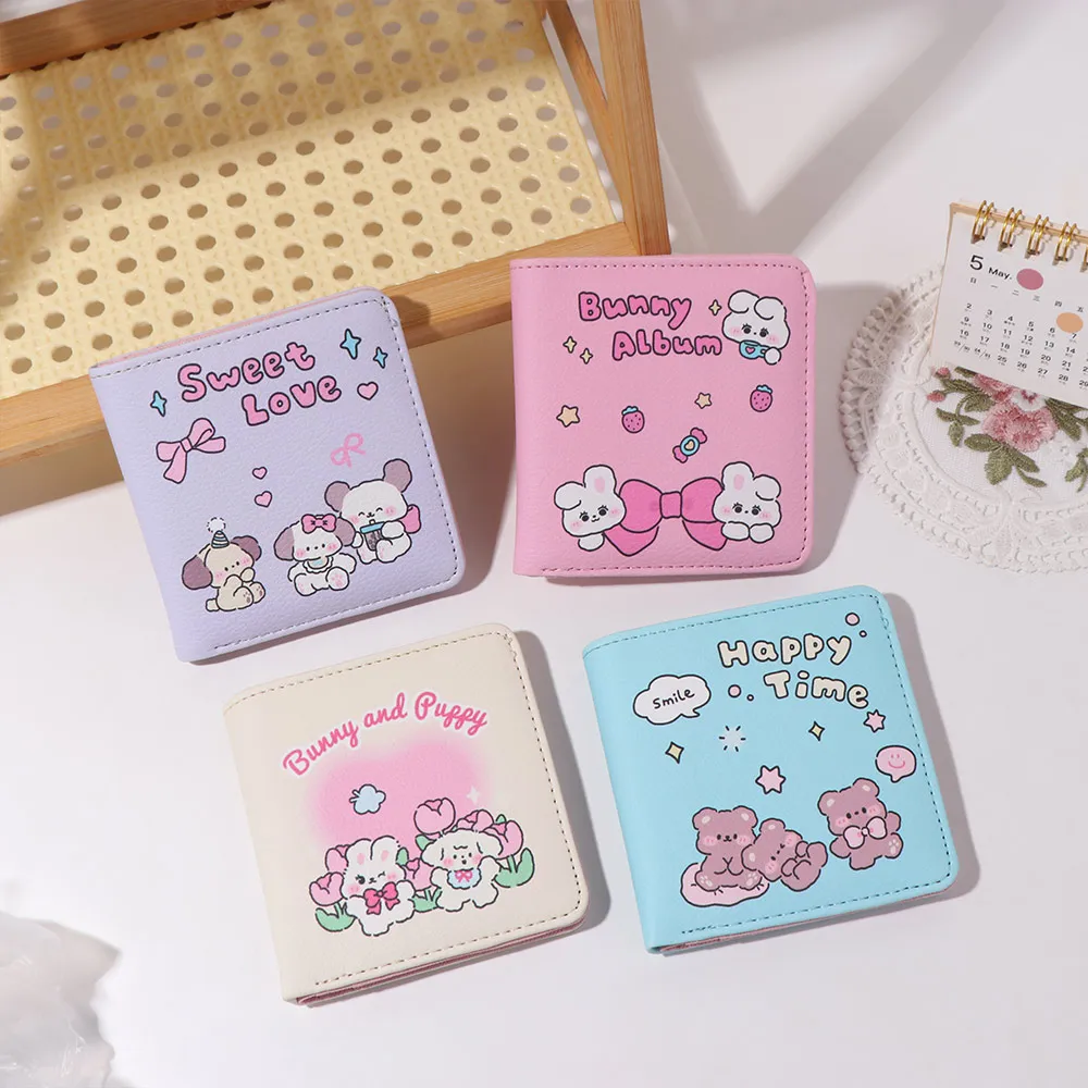 

Picture Korean Photocard Holder Bunny Bear Dog English Letter PU Cartoon Card Bag Wallet Korean Style Card Photo Storage Cover