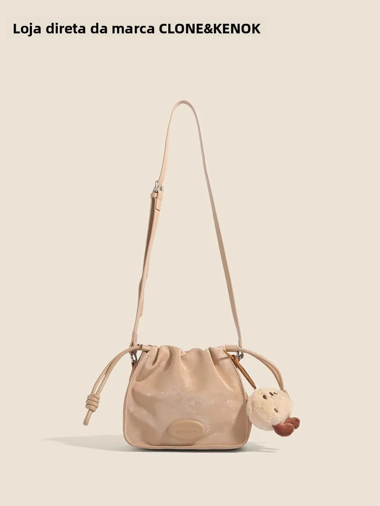 Bolsa Bucket Leve de Grande Capacidade Clnoe Kenok, Design Feminino Sensacional, Bolsa de Ombro Único Casual