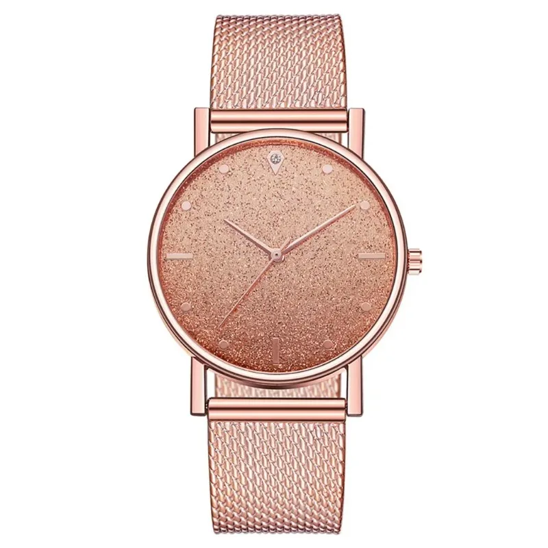 2024 Luxury Rose Gold Stainless Steel Watches for Women Casual Round Rhinestone Quartz Wristwatches Digital Montre Femme Strass