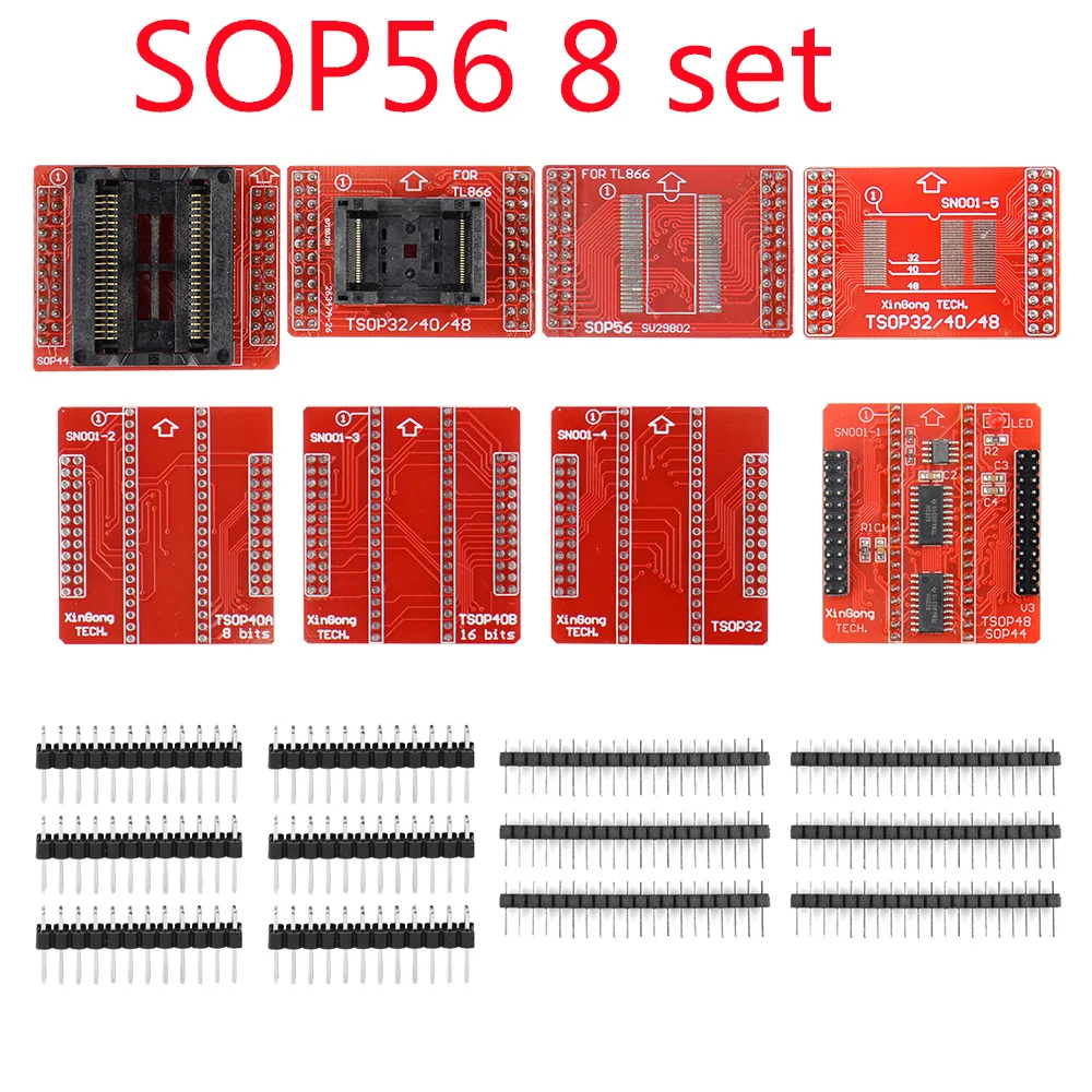 TSOP32 TSOP40 TSOP48 SOP44 SOP56 Adapter Kit for MiniPro TL866II Plus Universal Mini Programmer Calculator Test Product