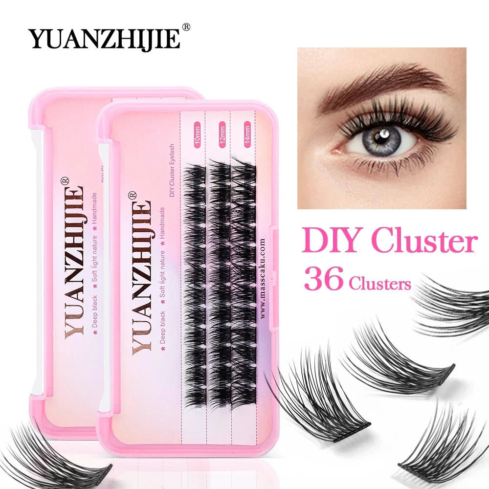 YUANZHIJIE Dovetail Segmented False Lashes Long Spikes DIY Clusters Individual Eyelashes Comfortable Mink Eyelash Extensions