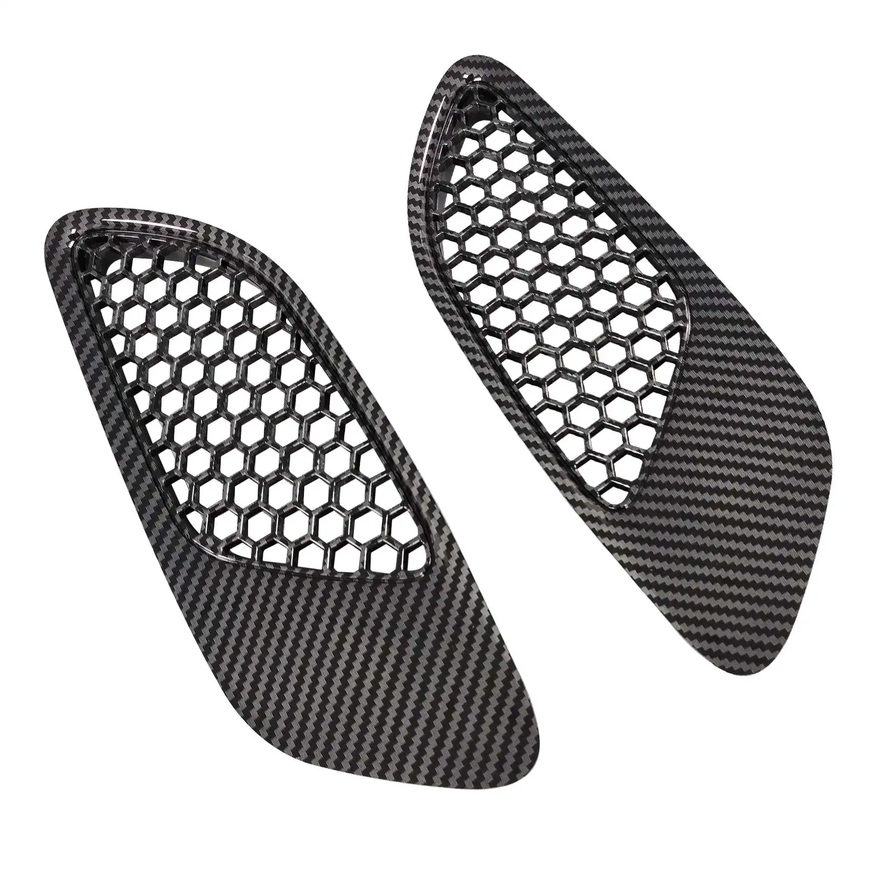 Latest 2PCS Engine Hood Vent Louvers Air Scoop Bonnet Vent Cover For-BMW E90 E91 E92 E93 M3, Carbon Fiber Pattern