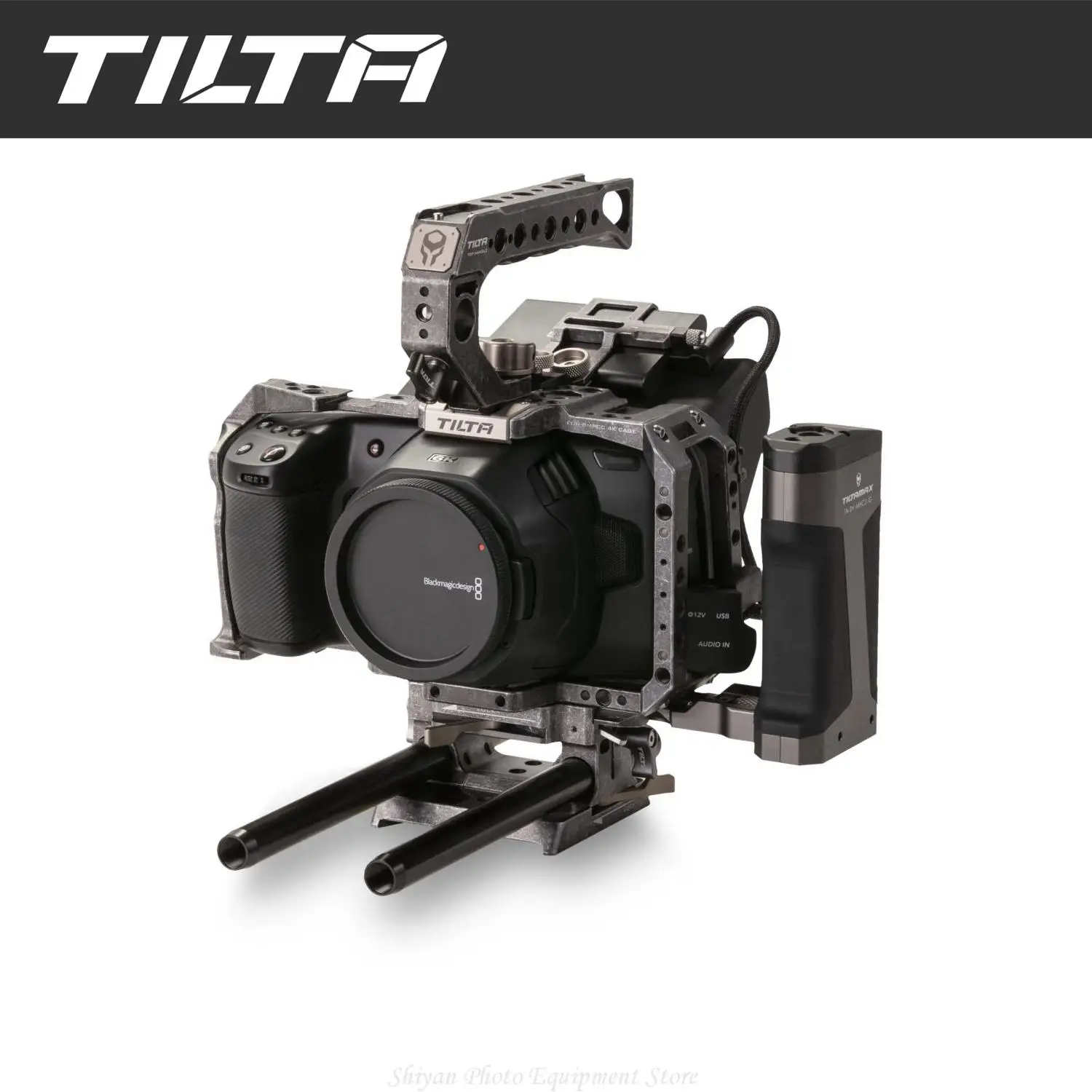 Imagem -03 - Kit Básico de Gaiola de Câmera Tilta Ta-t01 Tilta Cinza Preto para Bmpcc 4k 6k Sistemas de Foco de Follow Placas de Bateria