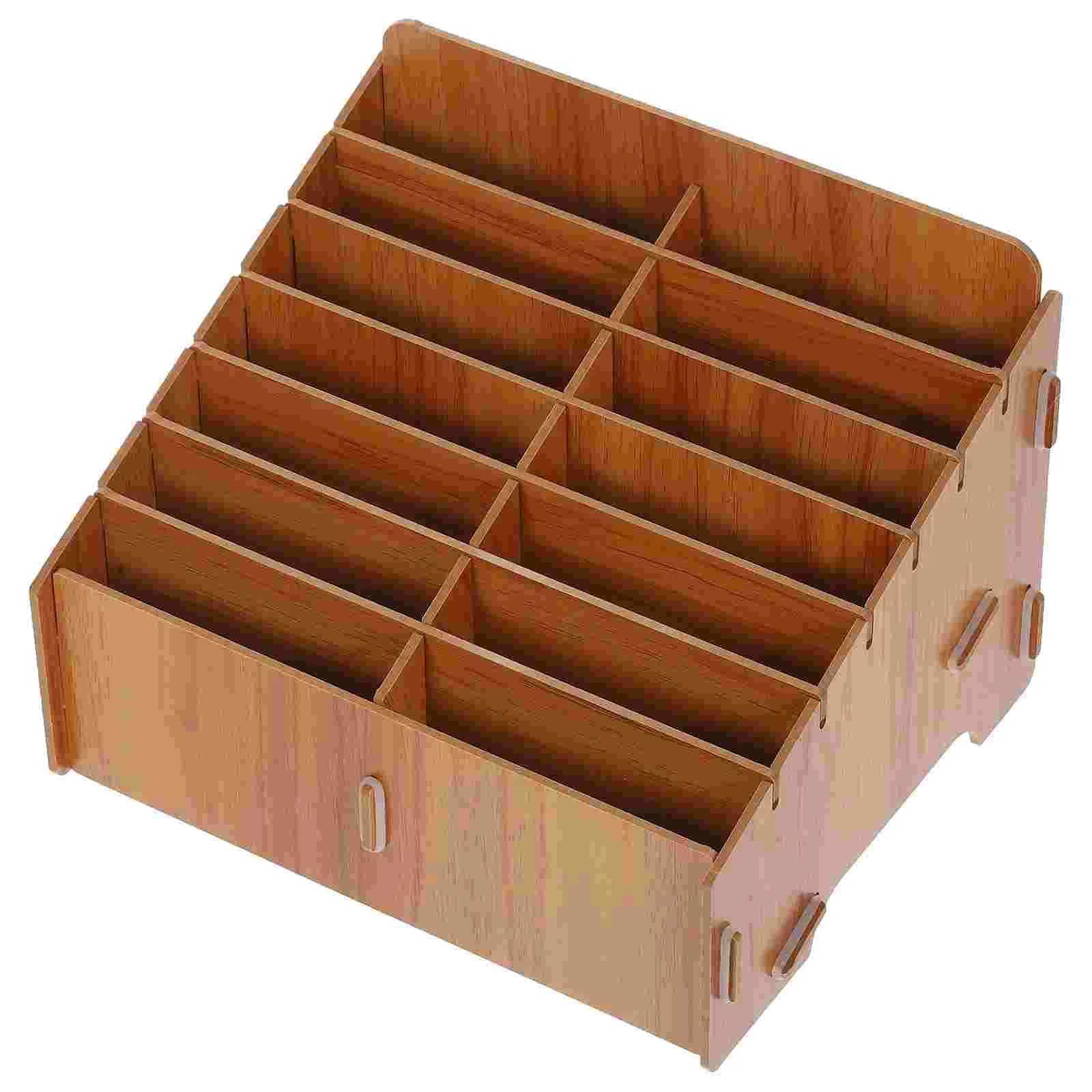 Storage Box Temporary Phone Holder Multiple Wood Cell Multifunction Classroom Rack