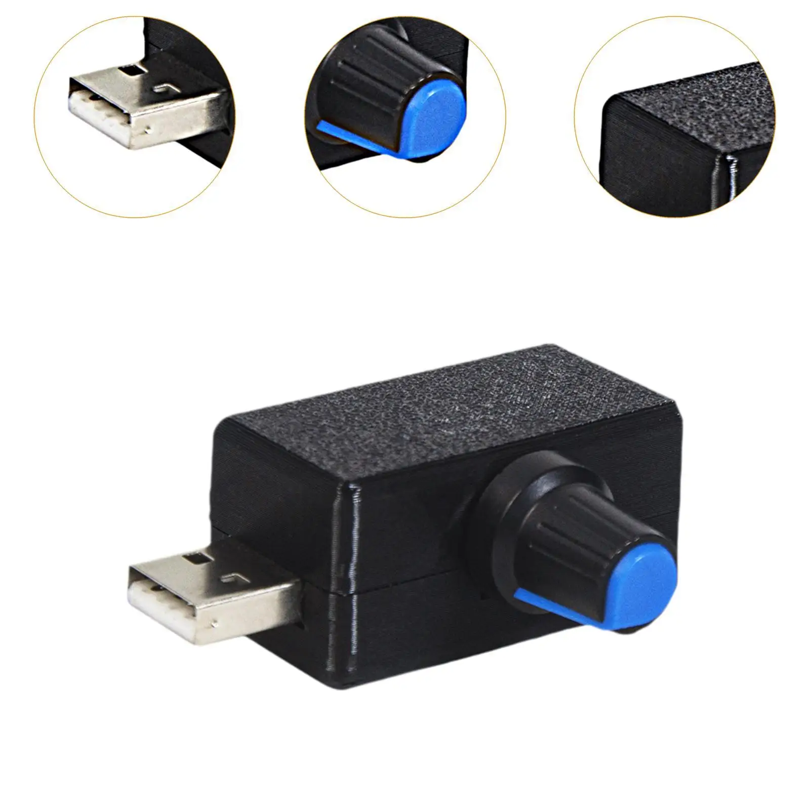 Acessórios de ajuste do botão do regulador contínuo do ventilador USB Controlador de velocidade do ventilador