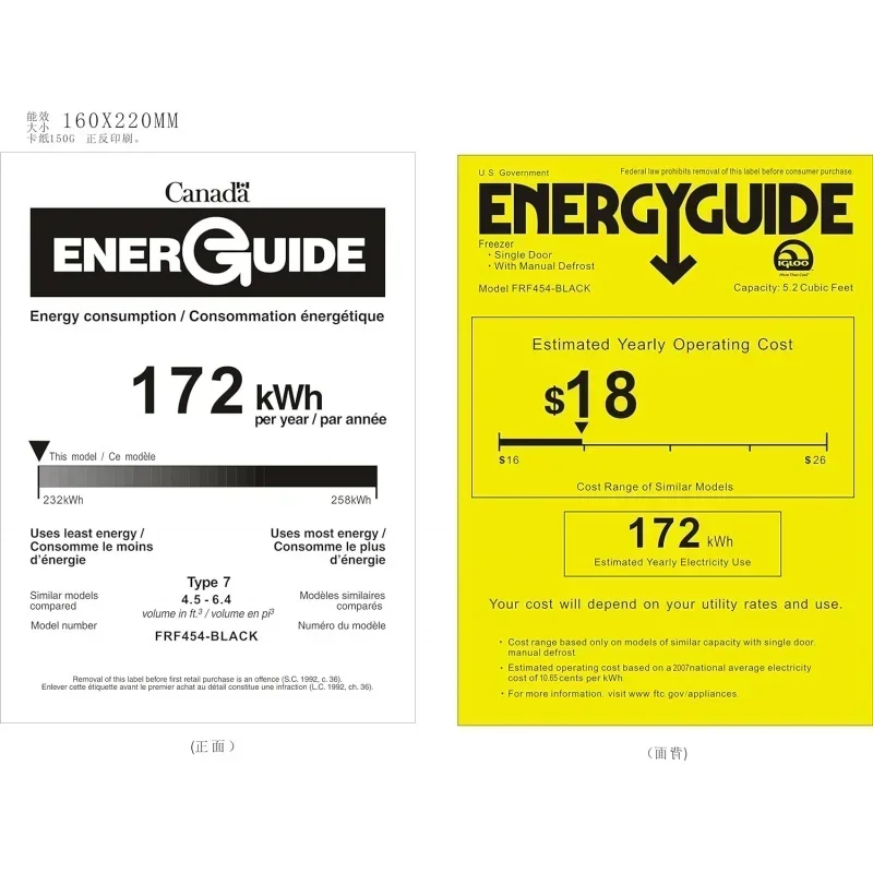 QWRCA RFRF454-BLACK Congelador horizontal de 5,1 pies cúbicos, 5 pies cúbicos, negro