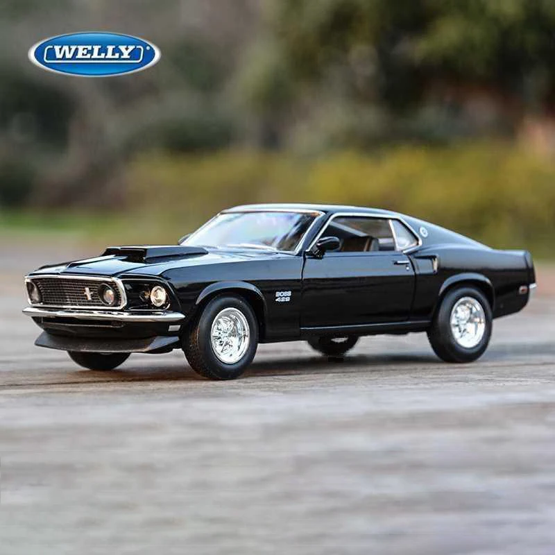 

WELLY 1:24 Ford Mustang Boss 429 Alloy Muscle Car Diecasts & Toy Vehicles Car Model Miniature Scale Model Car Toy For Children