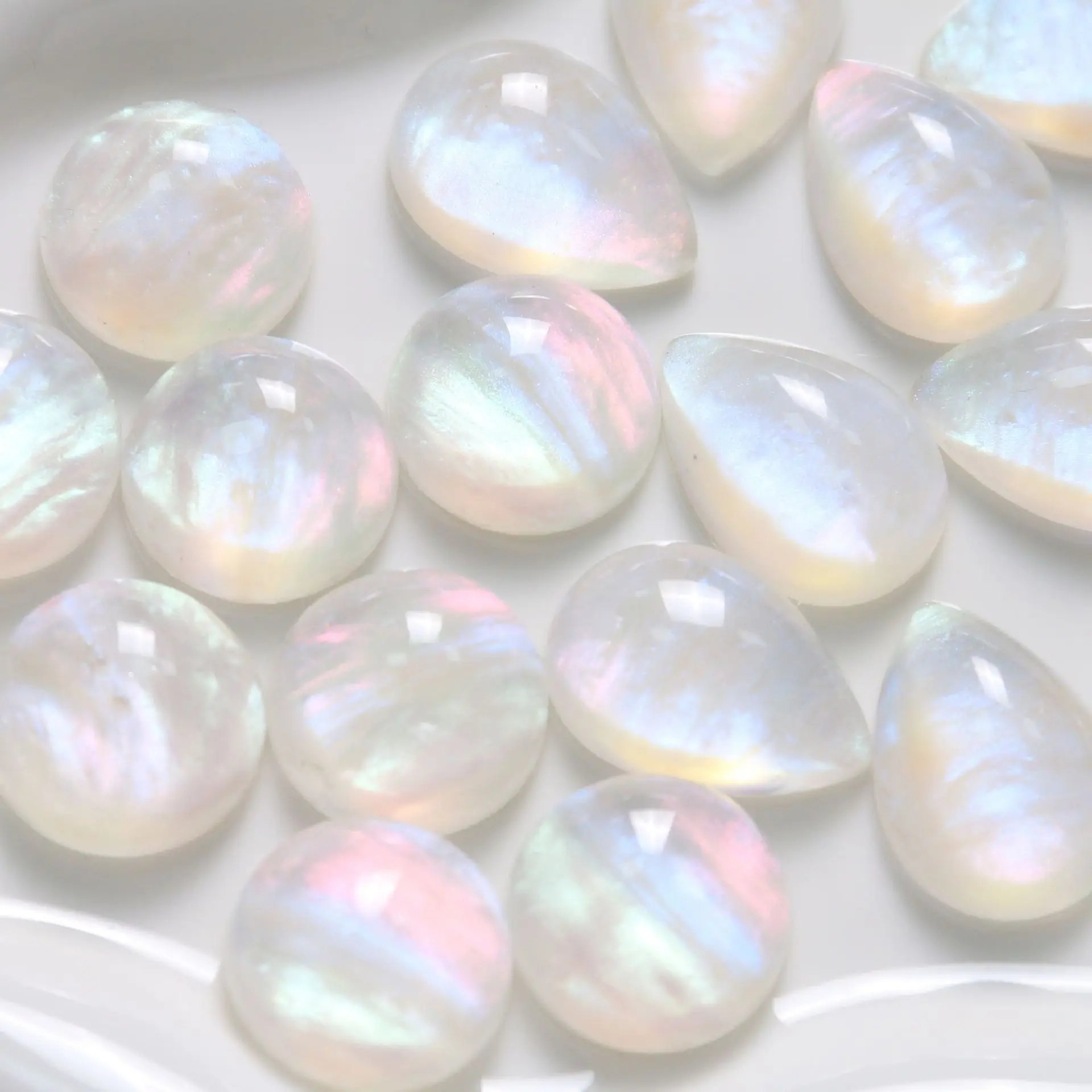 Japanese Aurora AB Color Round & Teardrop Resin Patches DIY Hair Accessories Earrings Jewelry Making Charms