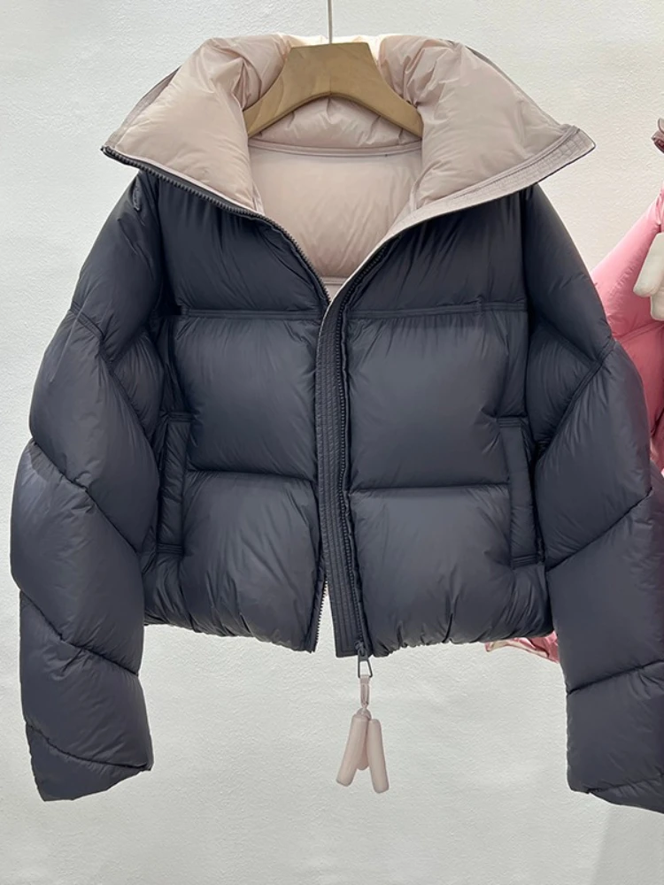 Autumn Winter Puffer Jacket Women Stand Collar Warm Thickening Cotton Padded Jacket Female Streetwear Short Parkas Mujer