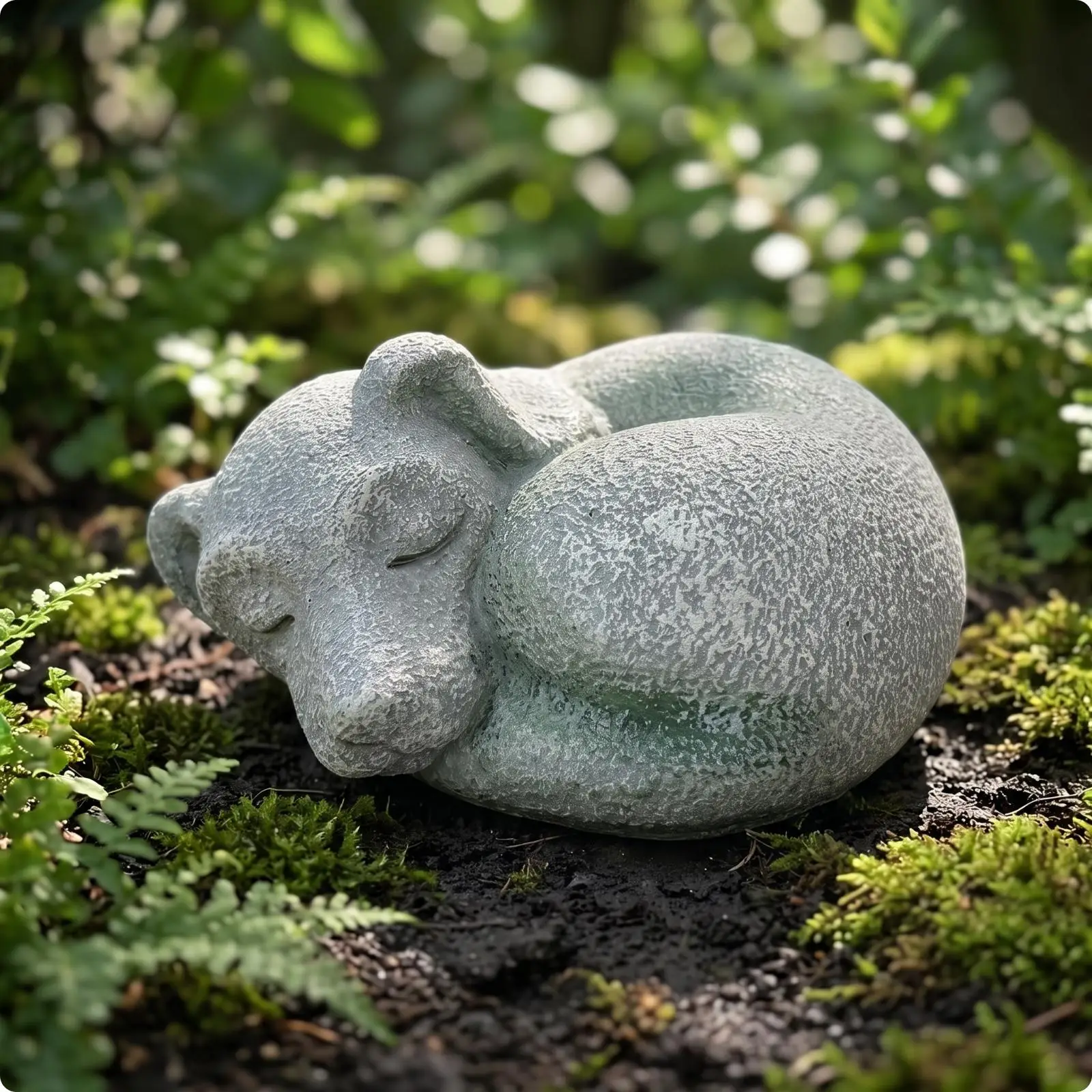 Dog Memorial Statue Outdoor Grave Marker Stone-Like for Remembrance Corner