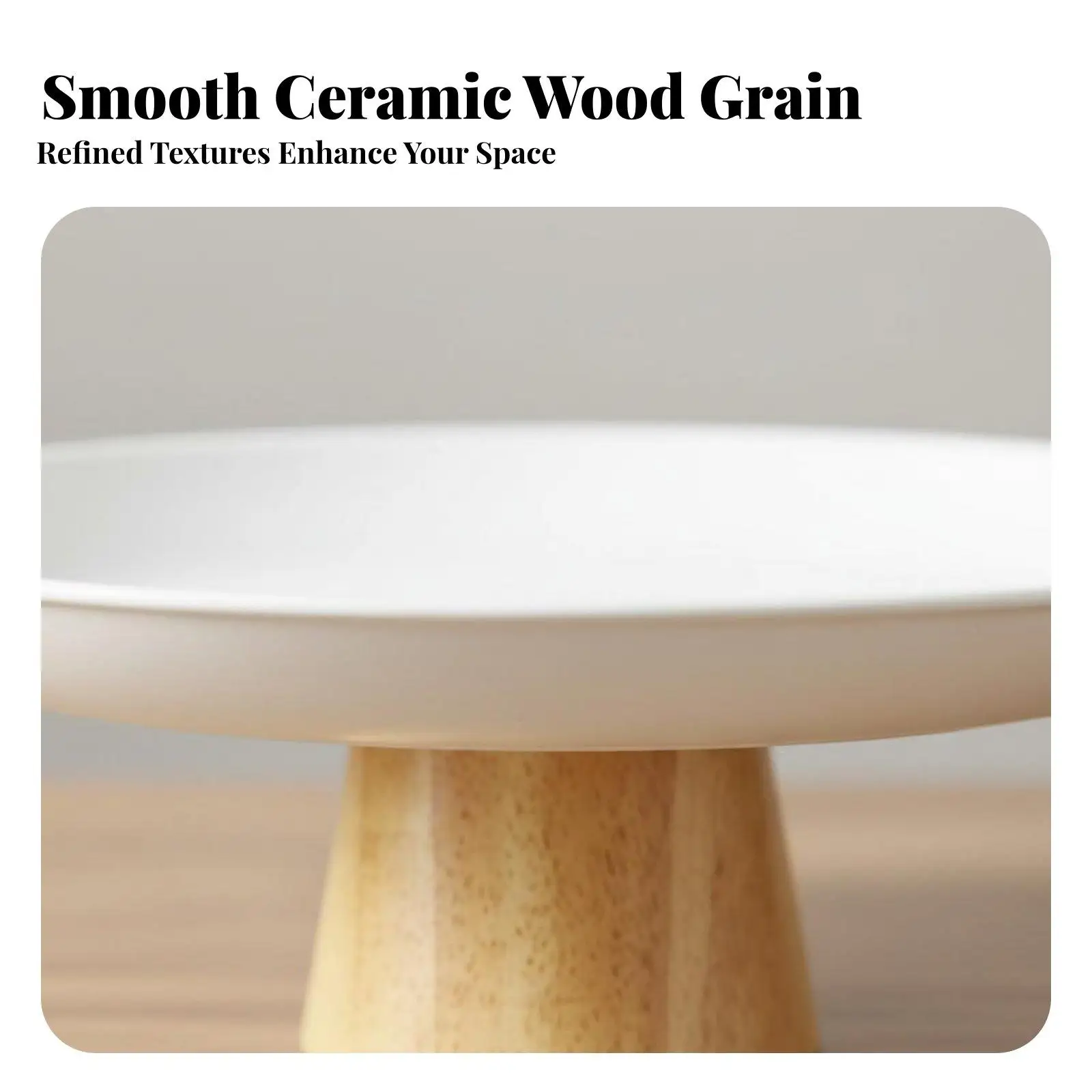Serving Tray Multifunctional Round Pedestal Durable Steel and Wood for Entertaining