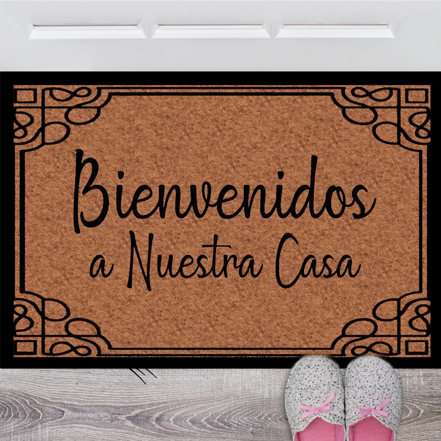 Bienvenidos A Nuestra Casa Spanish Door Mat Rubber Welcome to My Home Doormat Housewarming Gift Funny Floor Mat Room Decor