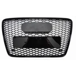 Dla RSQ7 Style Front Sport Hex Mesh Honeycomb Hood Grill Black Dla Audi Q7 4L 2007-2015 Akcesoria do stylizacji samochodów narzędzia