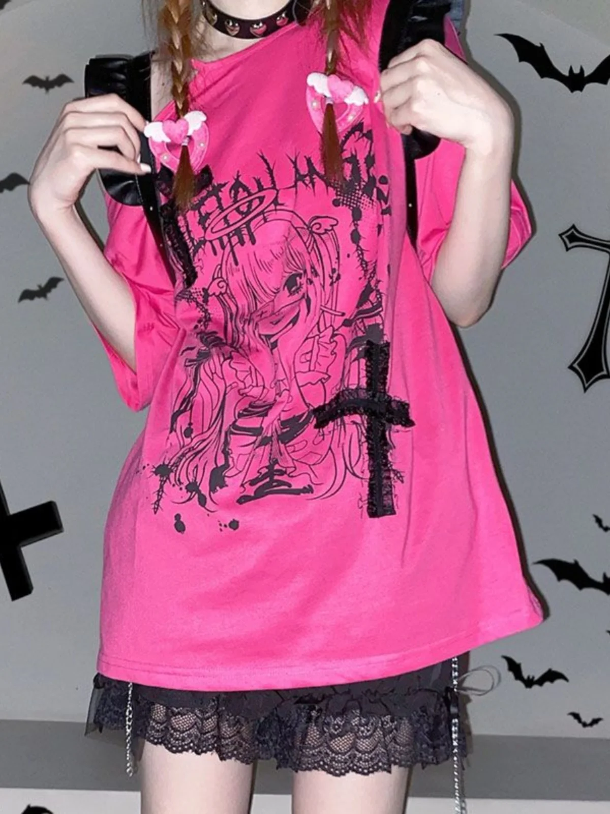Été Sle fiti imprimé ort Sve T-irt femme douce et épicée Y2K Punk Streetwear haut Abywind Punk culturel