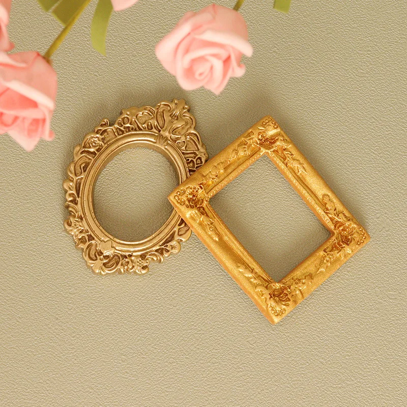 Dollhouse Simulation Mini Retro Miniature Photo Frame Handmade Diy Photo Decoration Micro Landscape Wall Creative Ornaments Gift