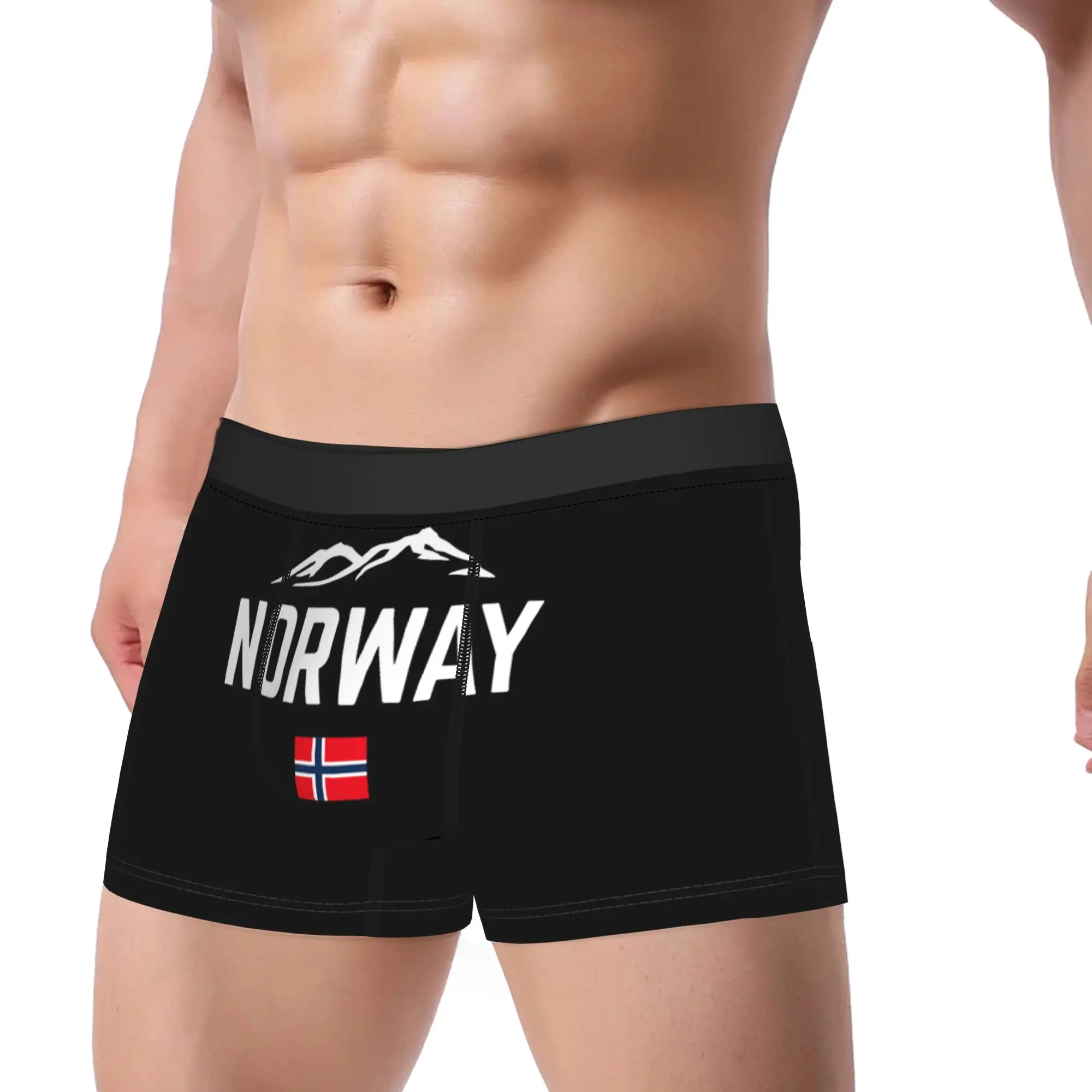 Norway Flag Underwear  Breathable Panties Custom DIY Shorts Briefs For Man 3D Pouch Large Size Trunk