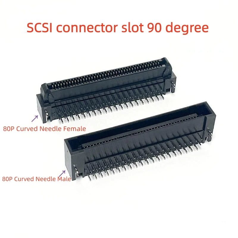 Комплект из 5 шт. усиленных разъемов TX24-80R-LT-H1E, угловой SCSI-разъем 80P (штекер) и угловая гнездовая вилка OPS 90 градусов