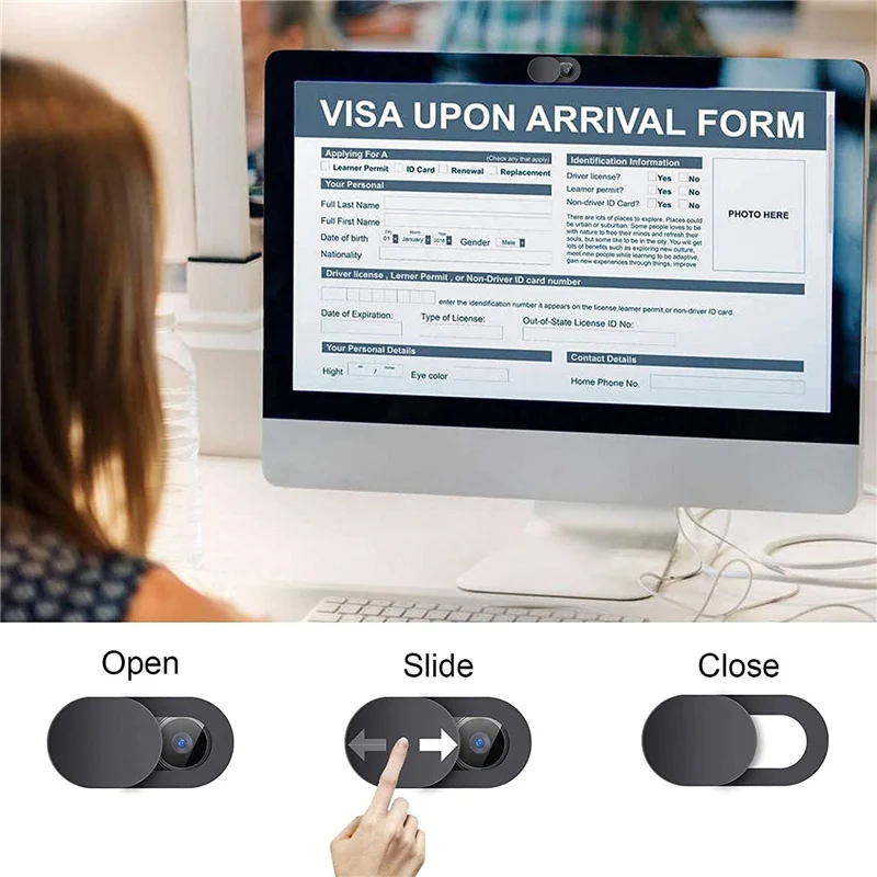 10ps Webcam Cover Shutter Magnet Slider Plastic Camera Cover for Tablet Web Laptop Pc Camera Mobile Phone Lenses Privacy Sticker