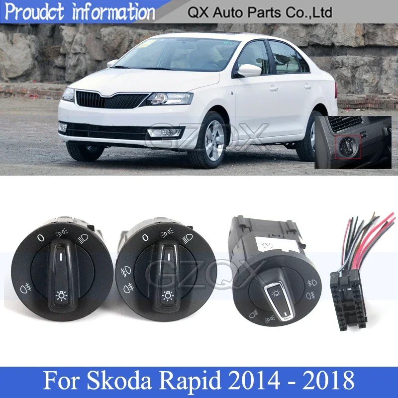 CAPQX Front Bumper Light Fog Light Switch Control Button For Skoda Rapid 2014 2015 2016 2017 2018 Fog Light Switch