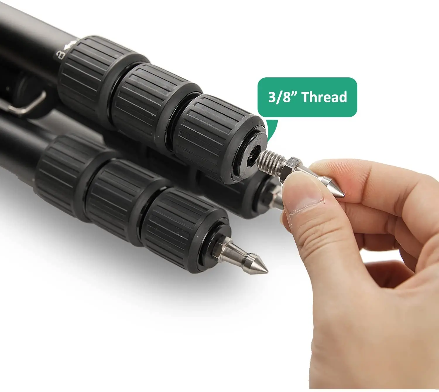 3 Sets of Tripod Rubber Feet Universal Anti-Slip & 3 sets Tripod Spike Feet Stainless Steel, 3/8 Thread Tripod Replacement Parts